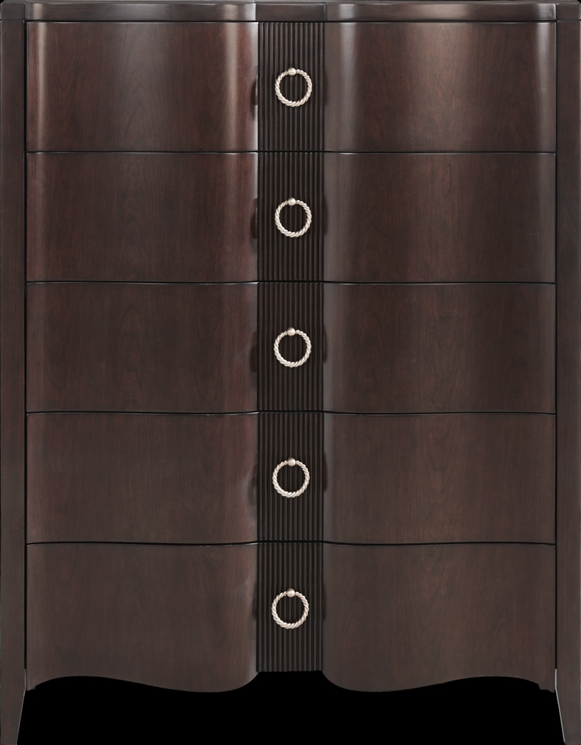 Bradbury Brown Cherry Finish 5 Pc Queen Panel Bedroom - Thumbnail - Image 5