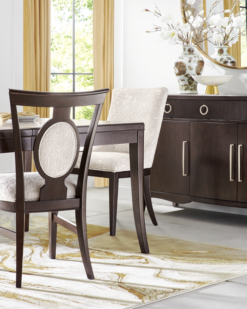 Bradbury Brown Cherry Finish 6 Pc Dining Room with Upholstered Chairs and Bench - Thumbnail - Image 4