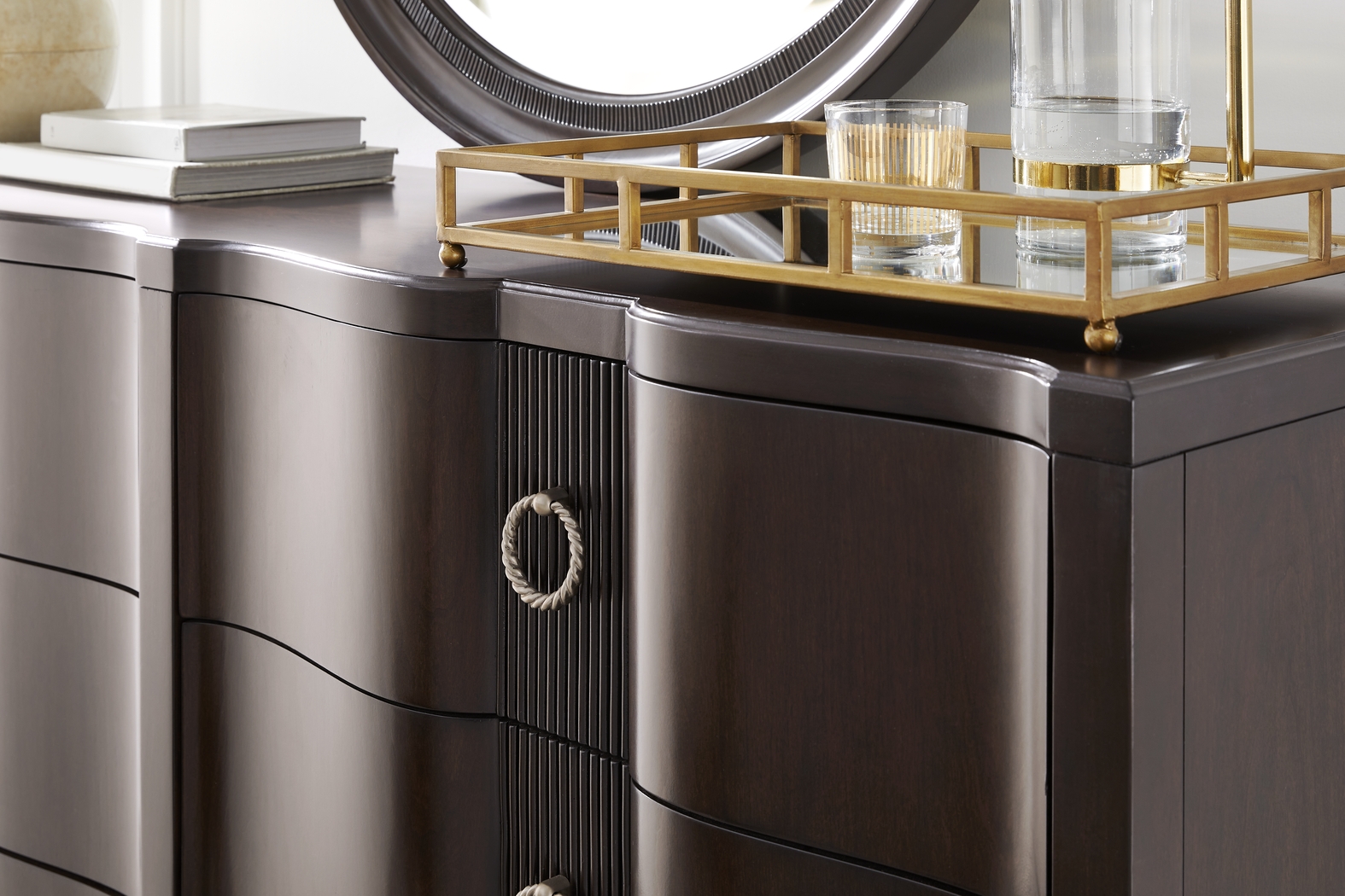 Bradbury Brown Cherry Finish 7 Pc Queen Panel Bedroom - Thumbnail - Image 8