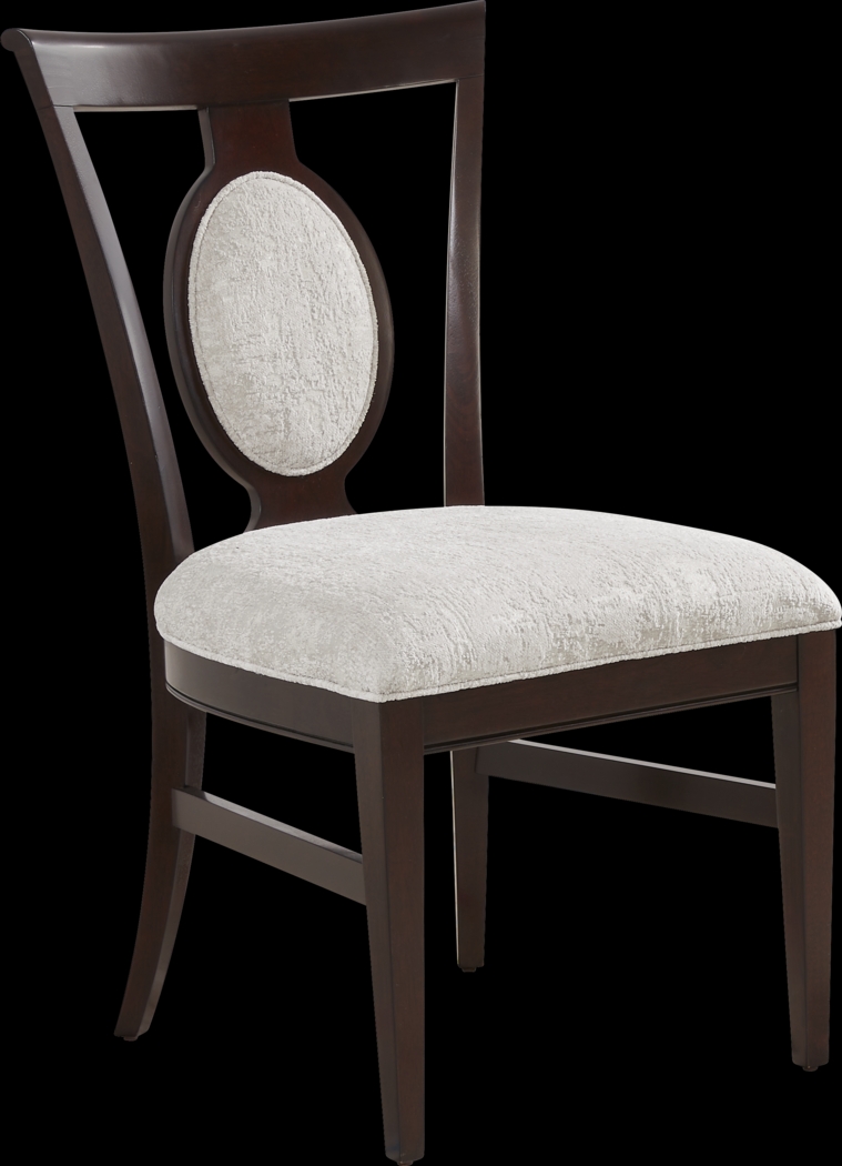 Bradbury Brown Cherry Finish Upholstered Side Chair - Thumbnail - Image 1