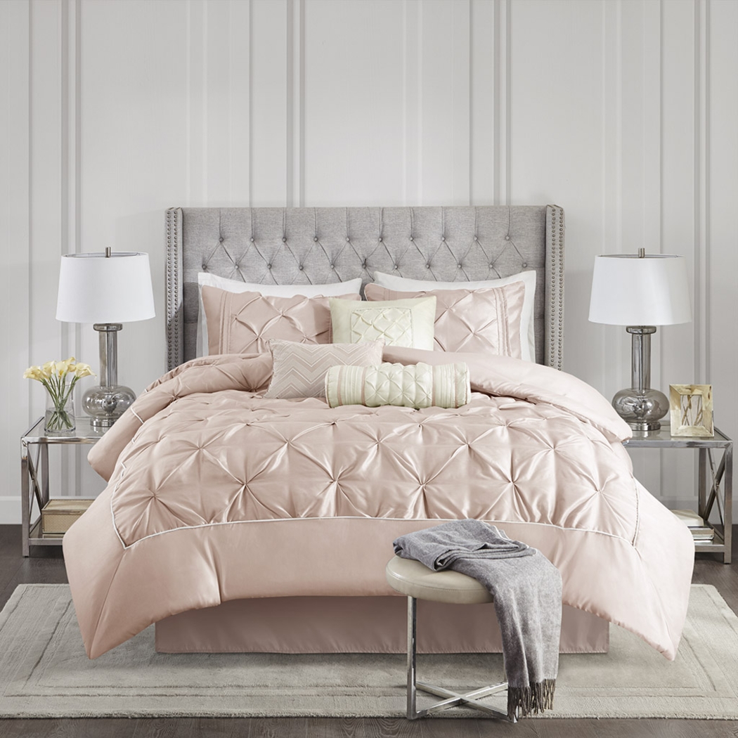 Bradish Blush 7 Pc Queen Comforter Set - Thumbnail - Image 1
