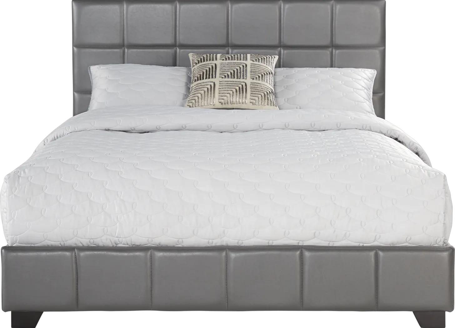 Bradley Gray 3 Pc Queen Upholstered Bed - Thumbnail - Image 1