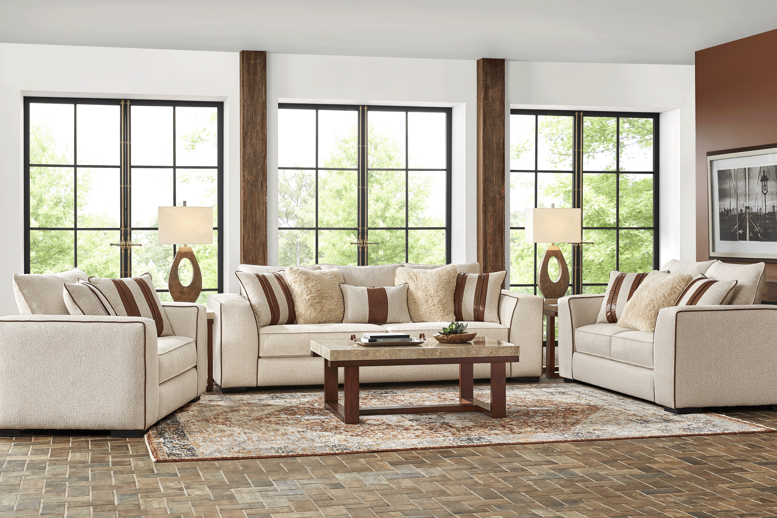 Bradley Pointe Beige 5 Pc Living Room - Thumbnail - Image 1
