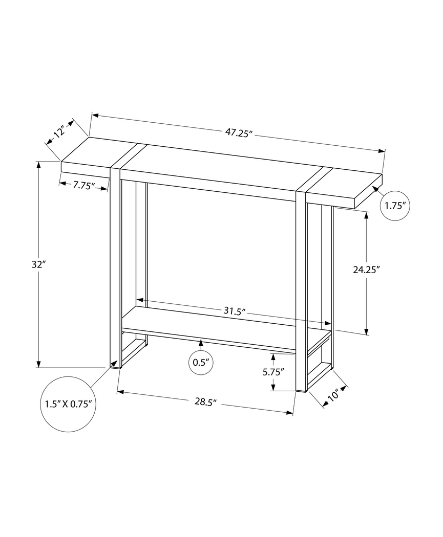 Bradner Brown Sofa Table - Thumbnail - Image 5