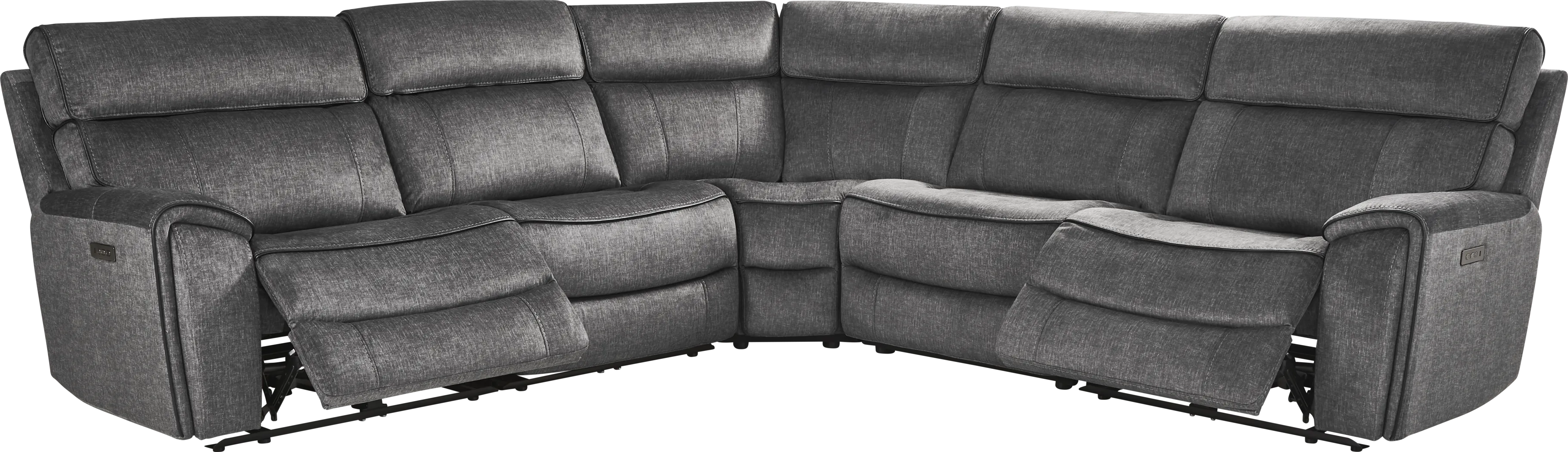 Bradshaw Place Dark Gray 5 Pc Dual Power Reclining Sectional - Thumbnail - Image 1