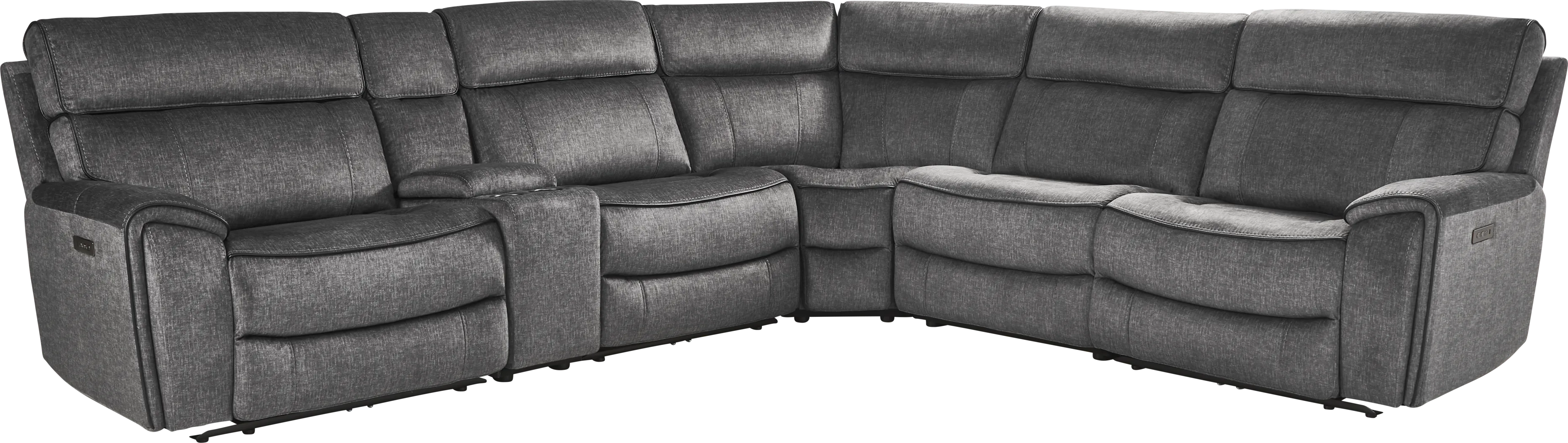 Bradshaw Place Dark Gray 6 pc Dual Power Reclining Sectional - Thumbnail - Image 3