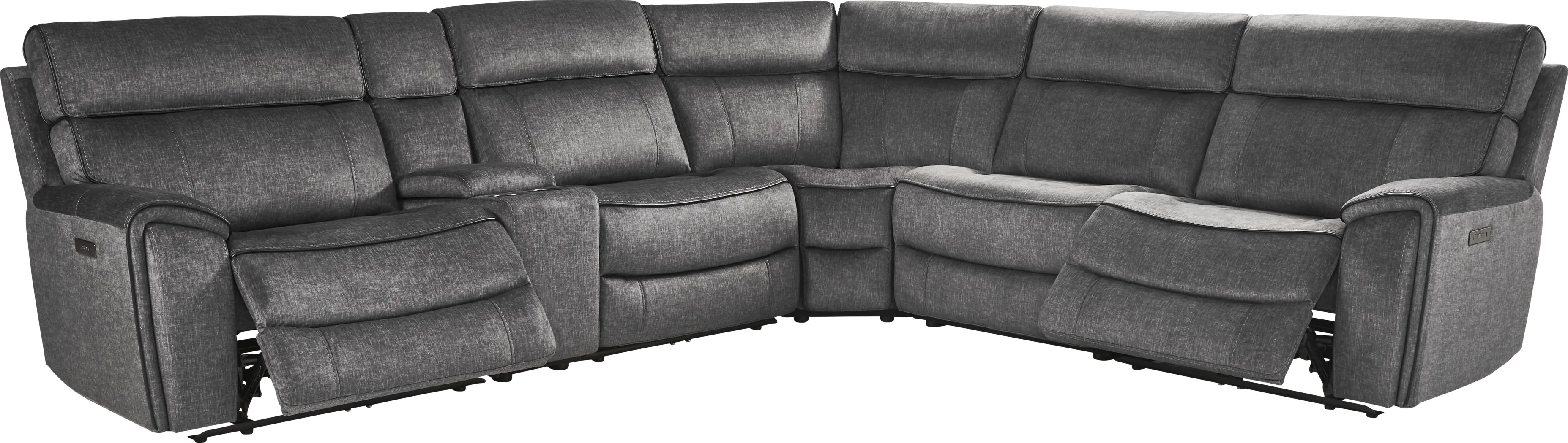 Bradshaw Place Dark Gray 6 pc Dual Power Reclining Sectional - Thumbnail - Image 1