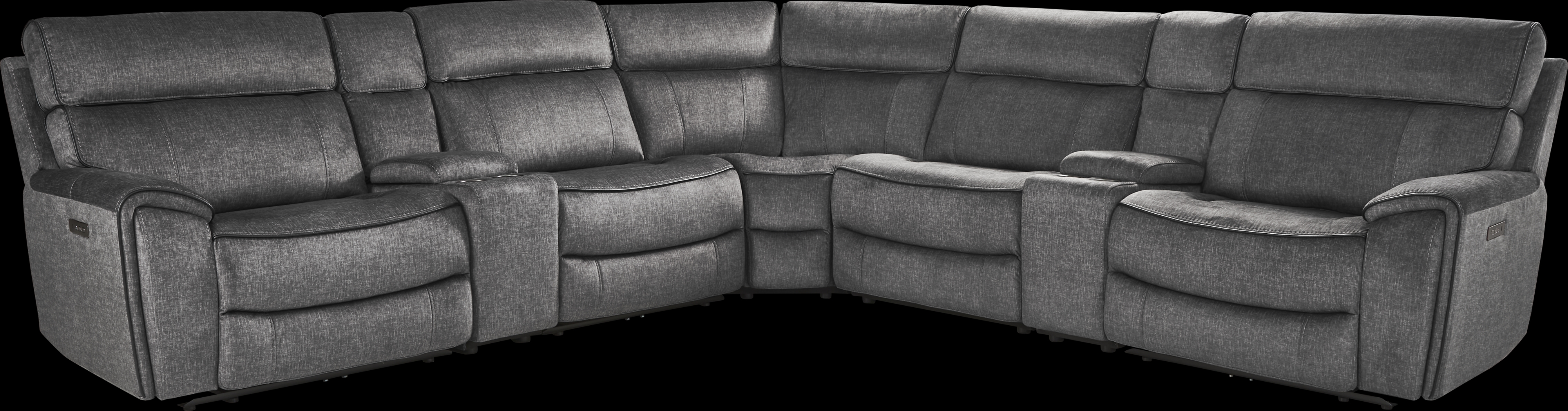 Bradshaw Place Dark Gray 7 Pc Dual Power Reclining Sectional - Thumbnail - Image 3