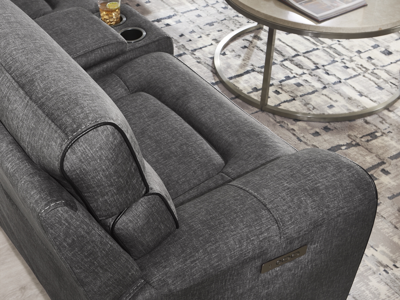 Bradshaw Place Dark Gray 10 Pc Dual Power Reclining Sectional Living Room - Thumbnail - Image 5