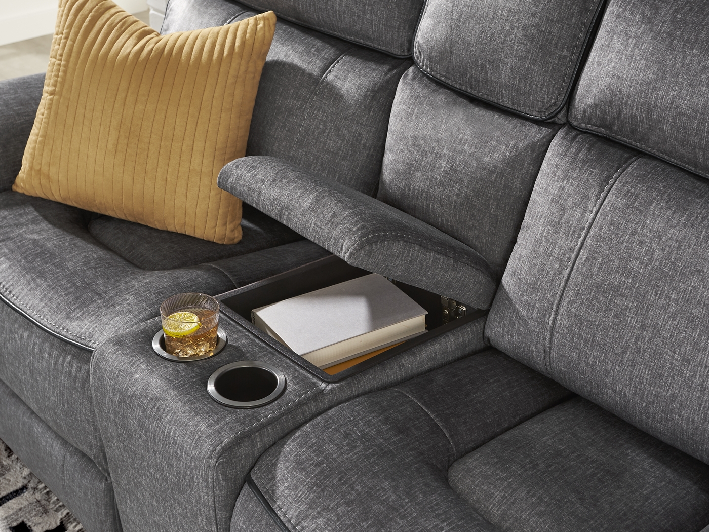 Bradshaw Place Dark Gray 10 Pc Reclining Sectional Living Room - Thumbnail - Image 5