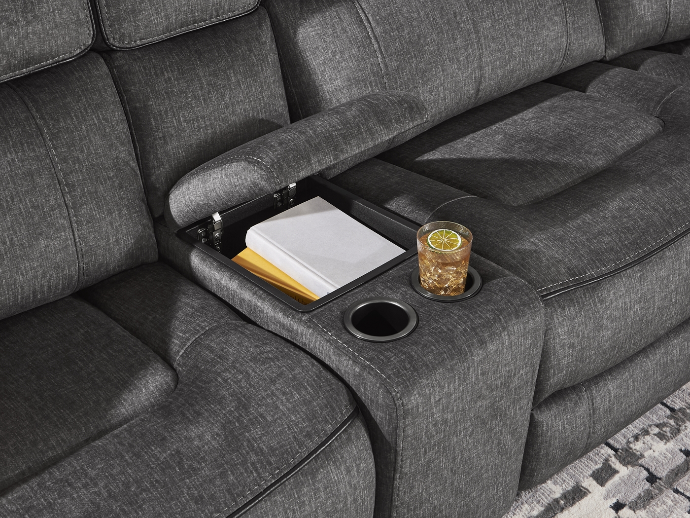 Bradshaw Place Dark Gray 10 Pc Reclining Sectional Living Room - Thumbnail - Image 6