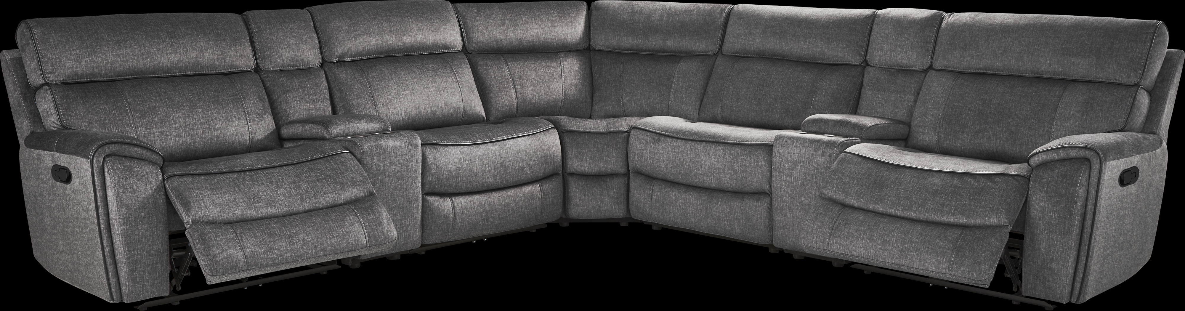 Bradshaw Place Dark Gray 7 Pc Reclining Sectional - Thumbnail - Image 1