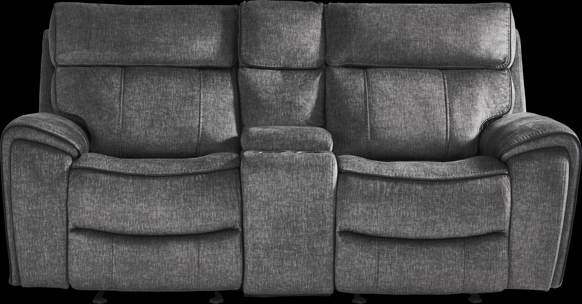 Bradshaw Place Dark Gray Reclining Glider Console Loveseat - Thumbnail - Image 2