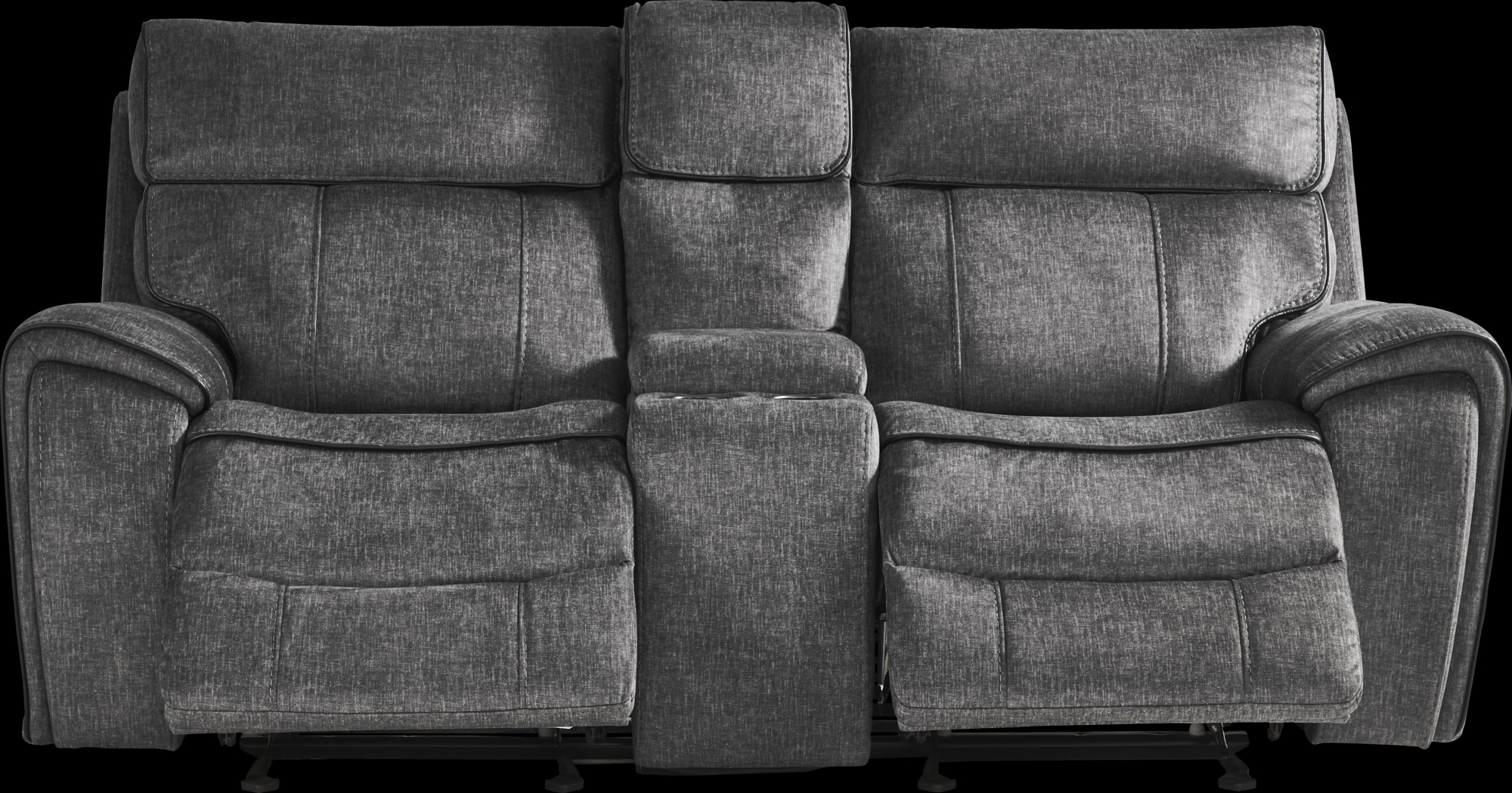 Bradshaw Place Dark Gray Reclining Glider Console Loveseat - Thumbnail - Image 1