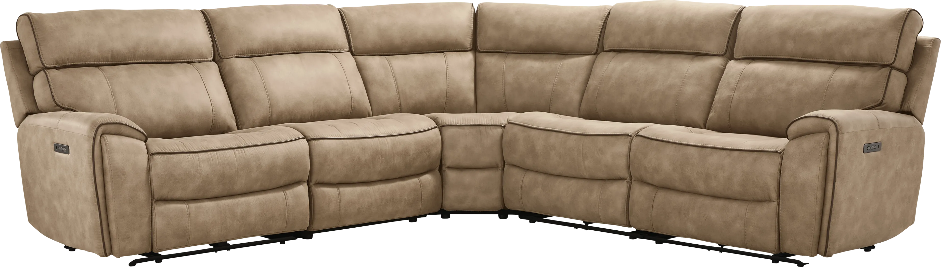 Bradshaw Place Stone 5 Pc Dual Power Reclining Sectional - Thumbnail - Image 3