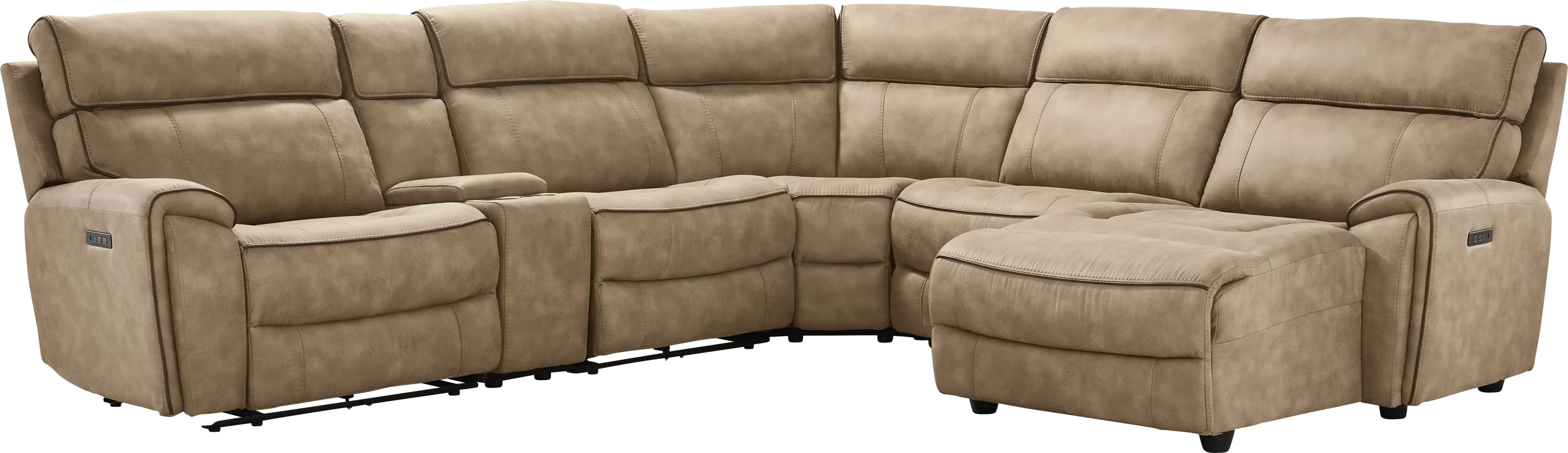 Bradshaw Place Stone 6 Pc Dual Power Reclining Sectional - Thumbnail - Image 3