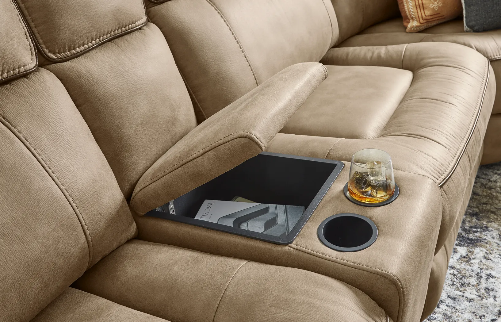 Bradshaw Place Stone 6 Pc Dual Power Reclining Sectional - Thumbnail - Image 9