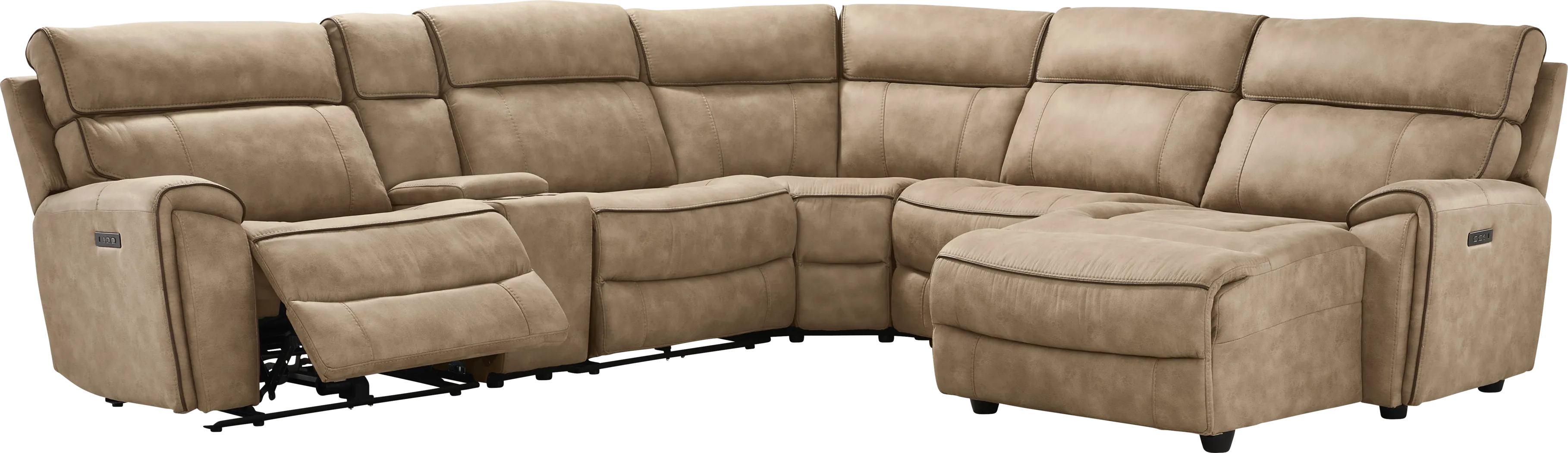 Bradshaw Place Stone 6 Pc Dual Power Reclining Sectional - Thumbnail - Image 1