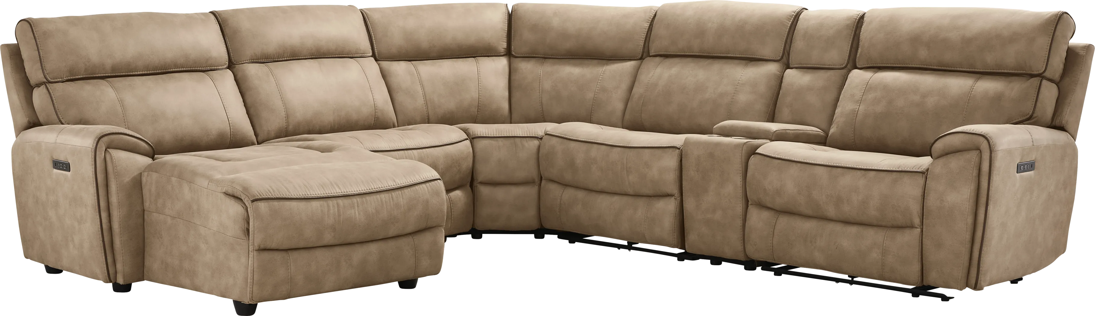 Bradshaw Place Stone 6 Pc Dual Power Reclining Sectional - Thumbnail - Image 3