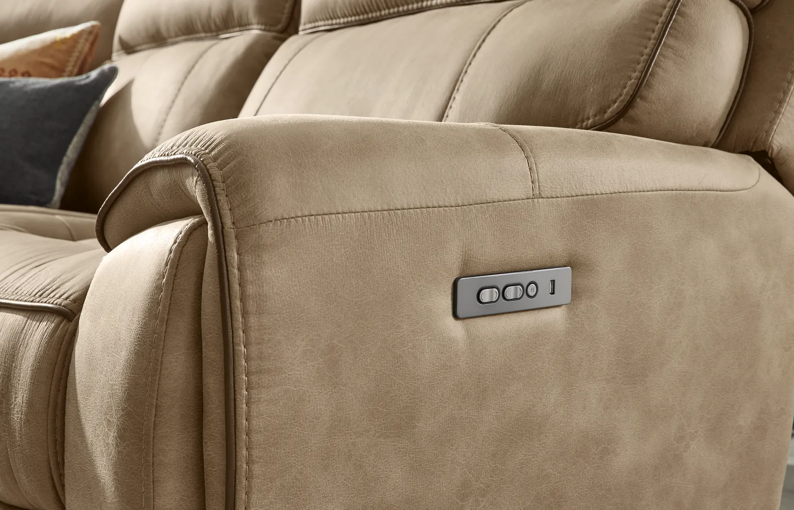 Bradshaw Place Stone 6 Pc Dual Power Reclining Sectional - Thumbnail - Image 8