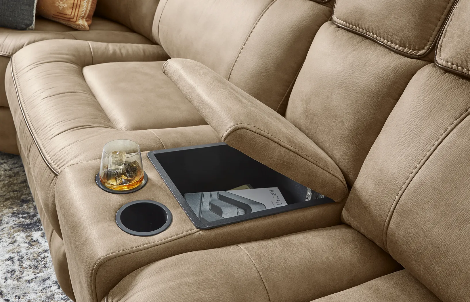 Bradshaw Place Stone 6 Pc Power Reclining Sectional - Thumbnail - Image 5