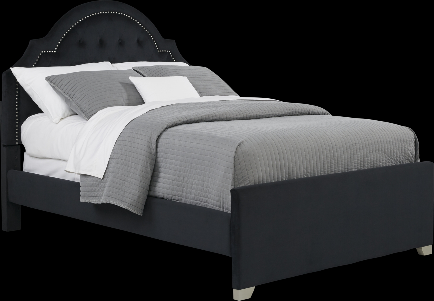 Kids Braelynn Black 3 Pc Twin Upholstered Bed - Thumbnail - Image 1