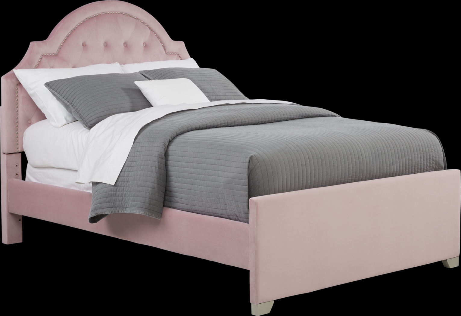 Kids Cottage Colors White Bedroom with Braelynn Pink Twin Upholstered Bed - Thumbnail - Image 3