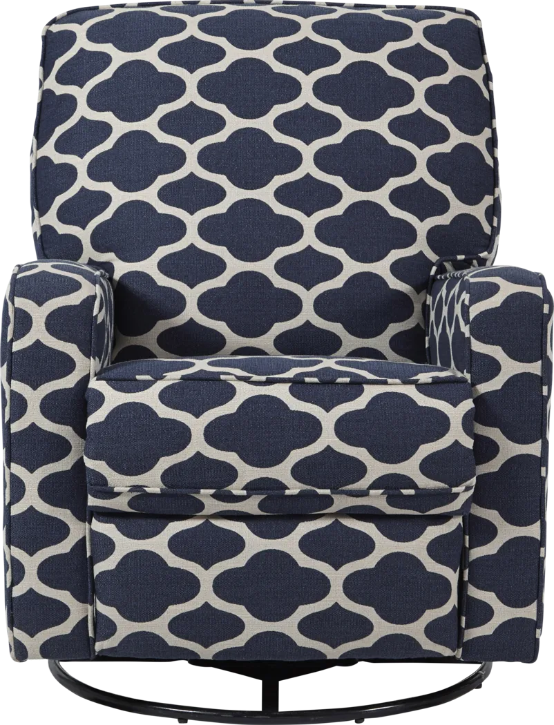 Braemoor Blue Swivel Recliner - Thumbnail - Image 2