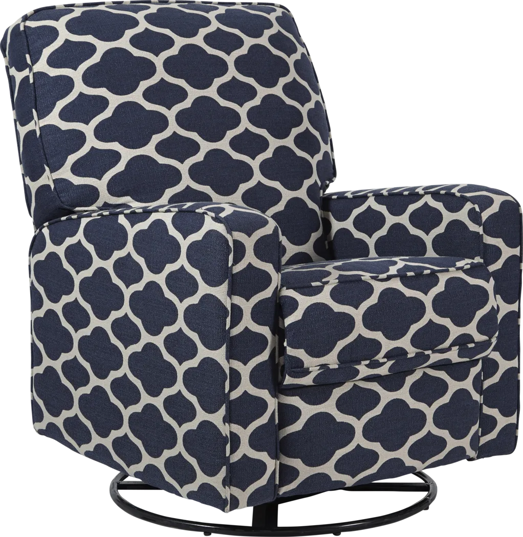 Braemoor Blue Swivel Recliner - Thumbnail - Image 1