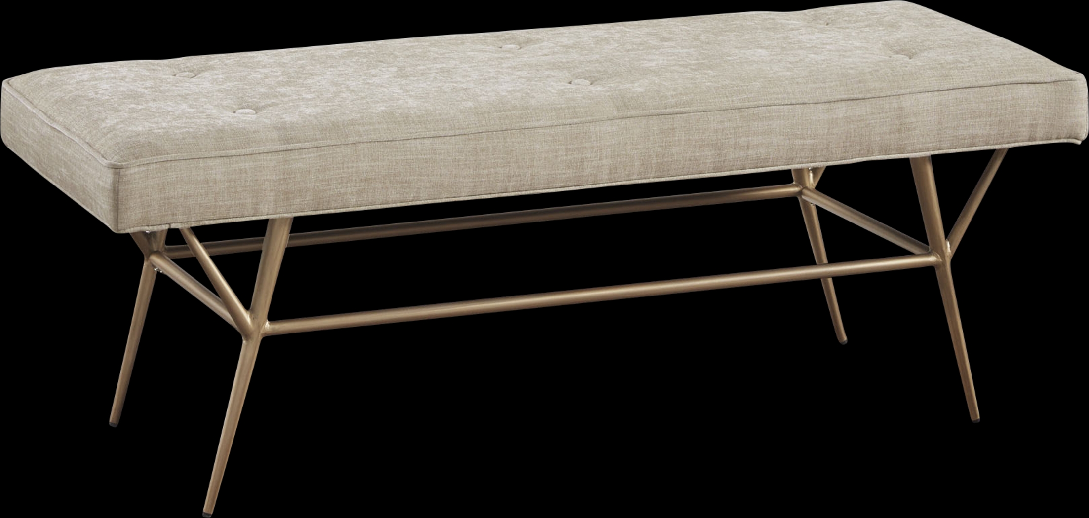 Braeswood Beige Accent Bench - Thumbnail - Image 1
