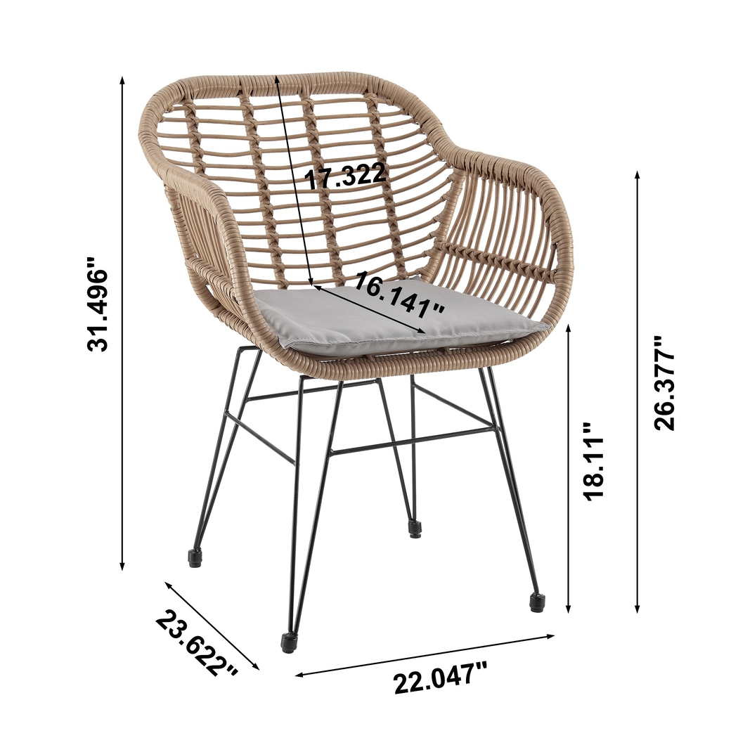 Brahmay Gray 3 Pc Chat Set - Thumbnail - Image 3