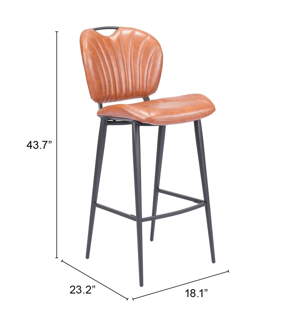 Bramerton Brown Bar Height Stool - Thumbnail - Image 9