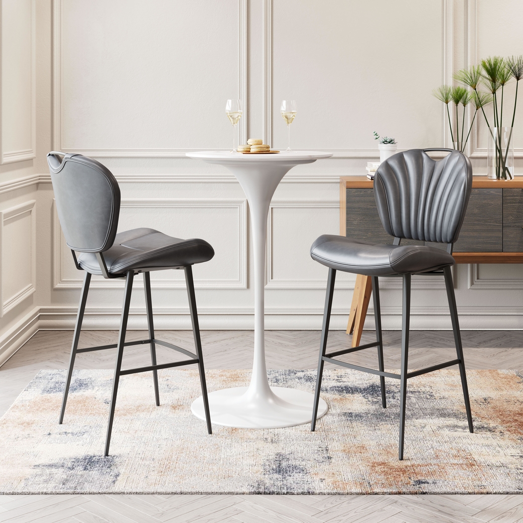 Bramerton Gray Bar Height Stool - Thumbnail - Image 2