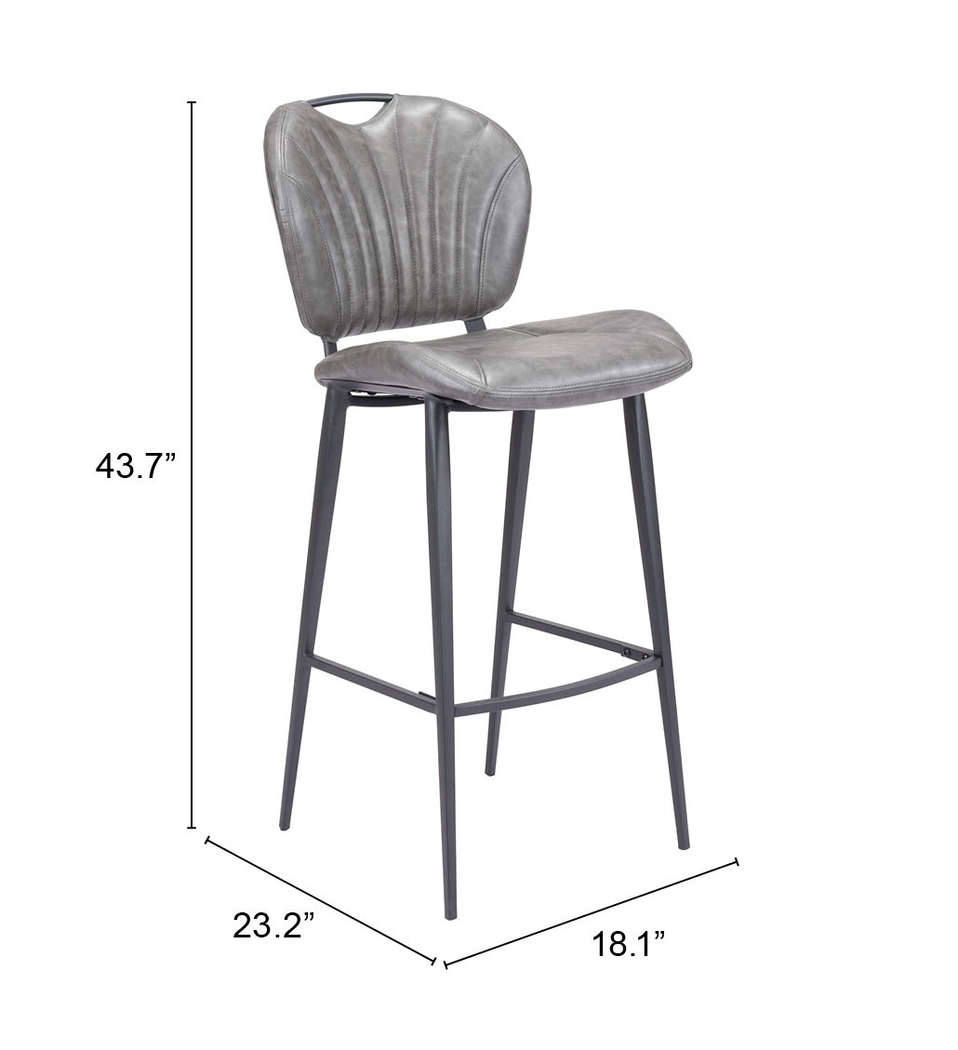 Bramerton Gray Bar Height Stool - Thumbnail - Image 9