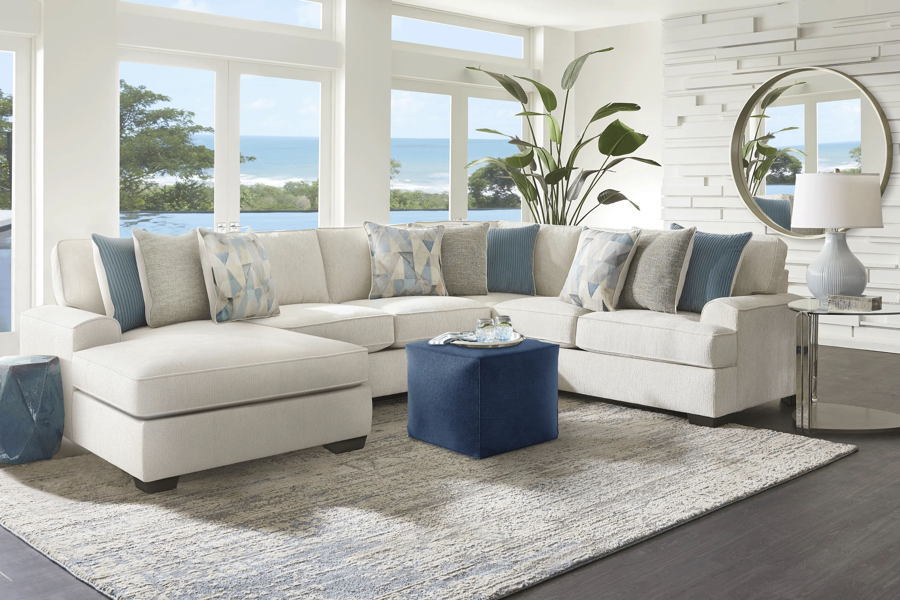 Bramfield White 3 Pc Sectional - Thumbnail - Image 1