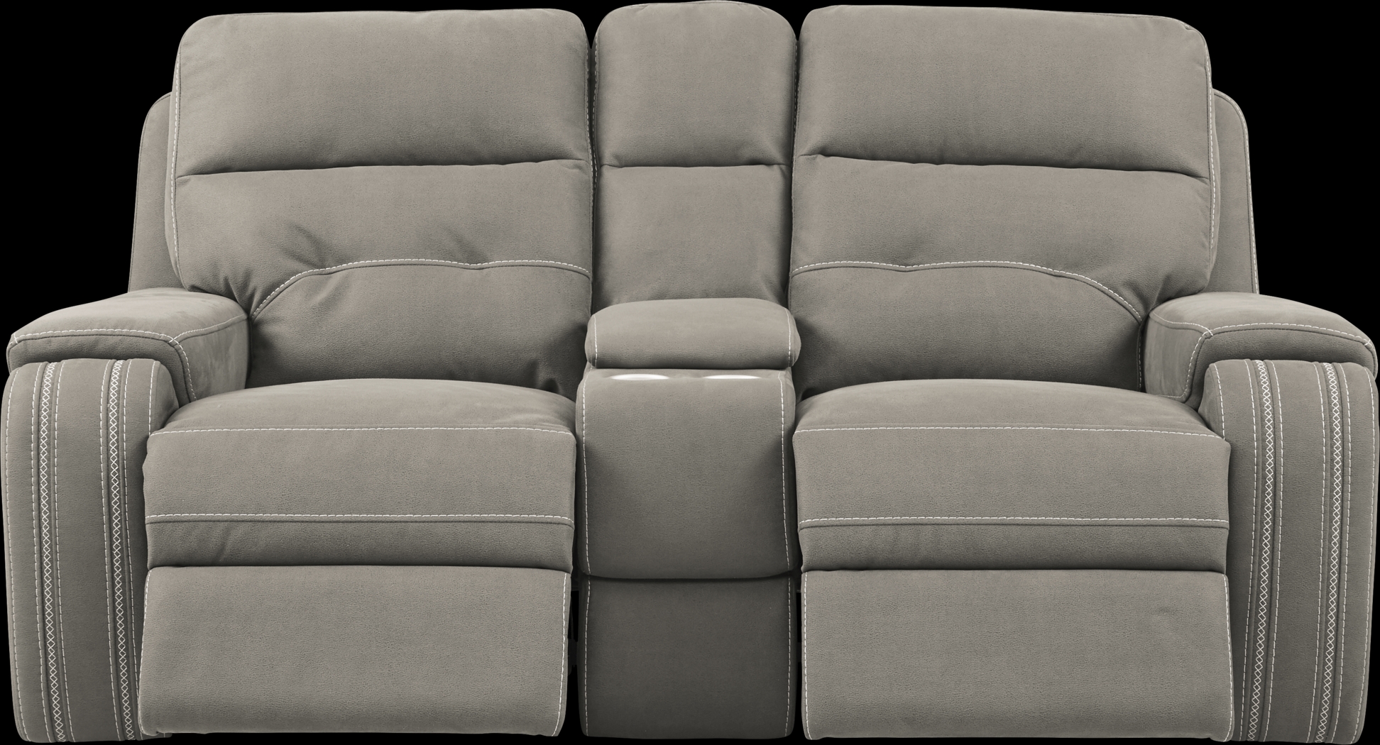 Brampton Place Mushroom Power Console Loveseat - Thumbnail - Image 2