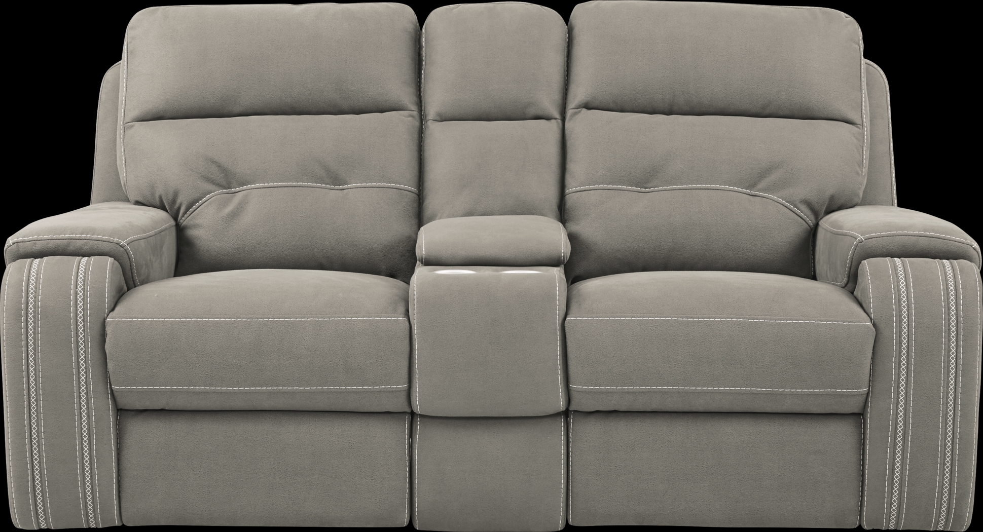 Brampton Place Mushroom Power Console Loveseat - Thumbnail - Image 1