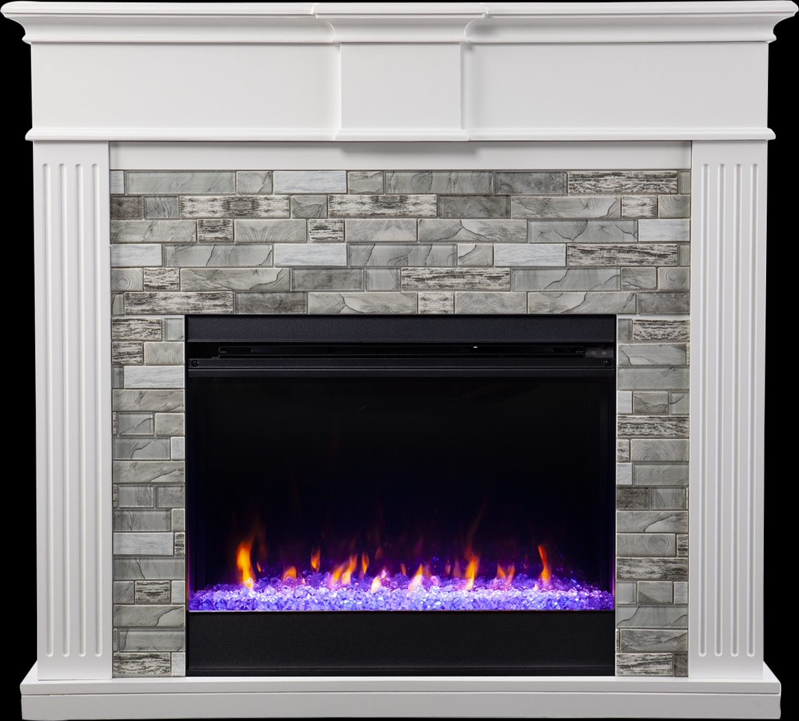 Brandycrest I White 42 in. Console With Color Changing Electric Fireplace - Thumbnail - Image 2