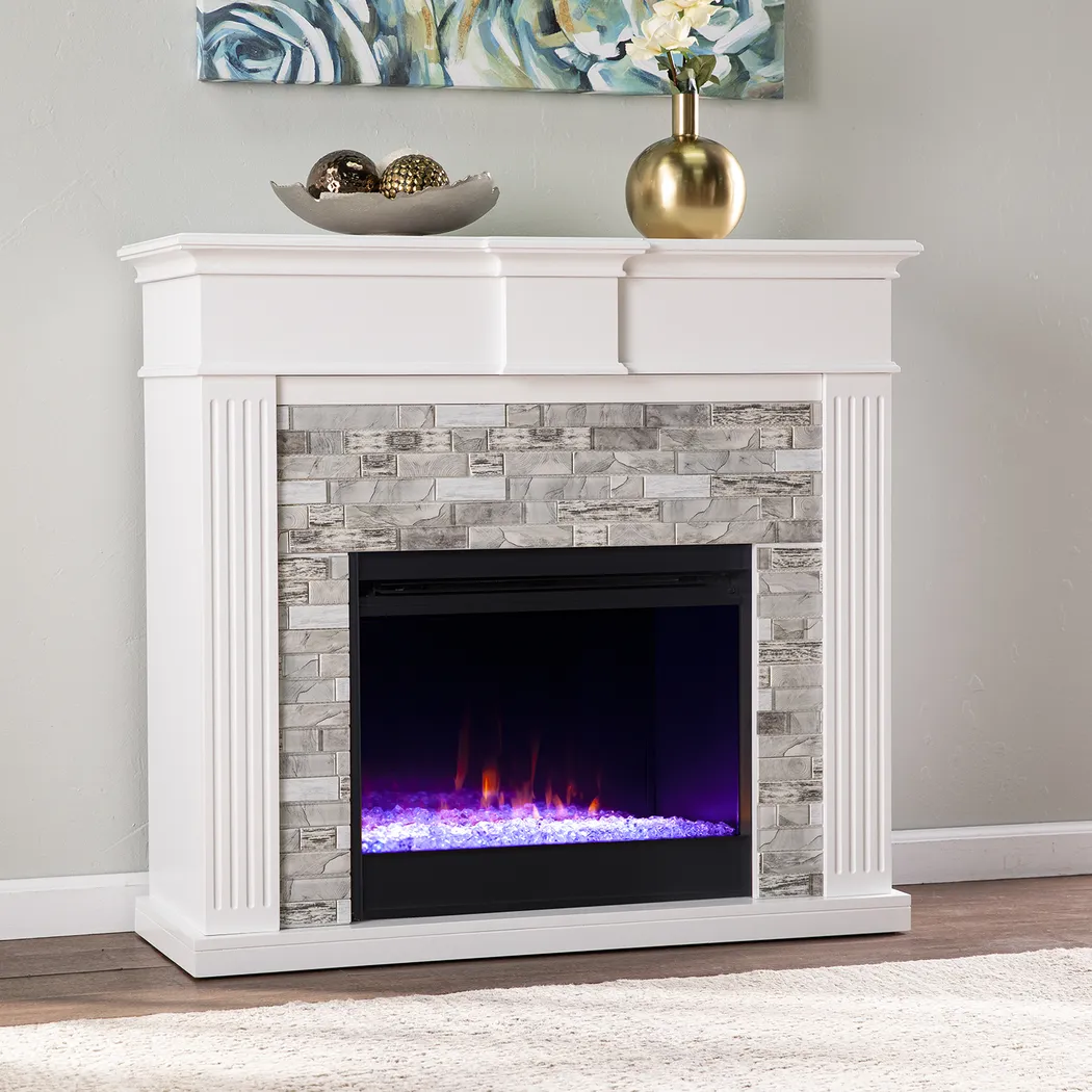 Brandycrest I White 42 in. Console With Color Changing Electric Fireplace - Image 8