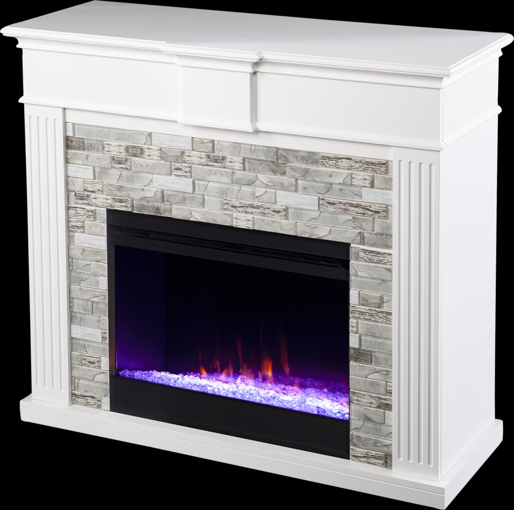Brandycrest I White 42 in. Console With Color Changing Electric Fireplace - Thumbnail - Image 1