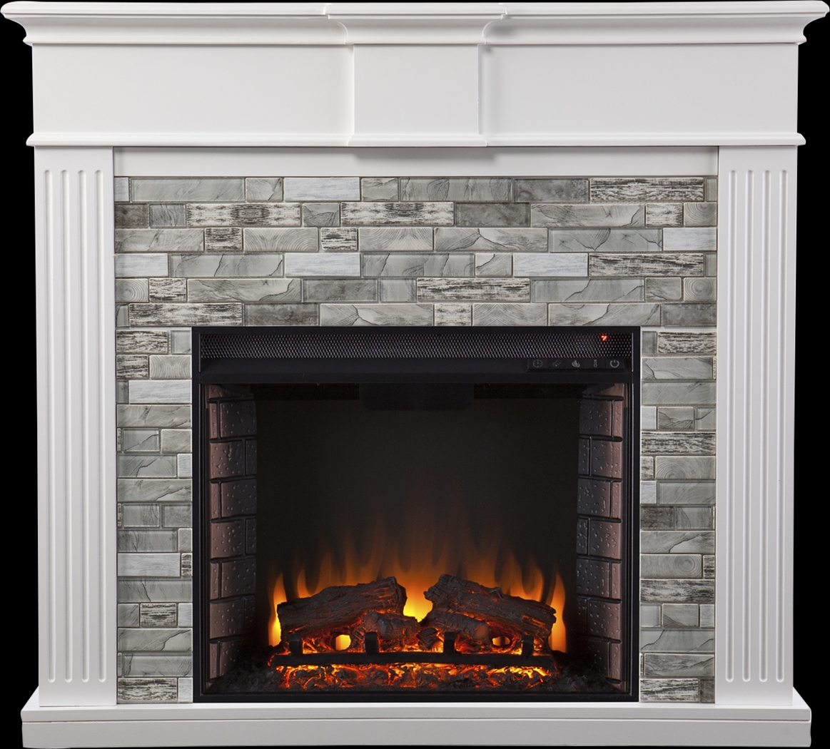 Brandycrest II White 42 in. Console With Electric Log Fireplace - Thumbnail - Image 2