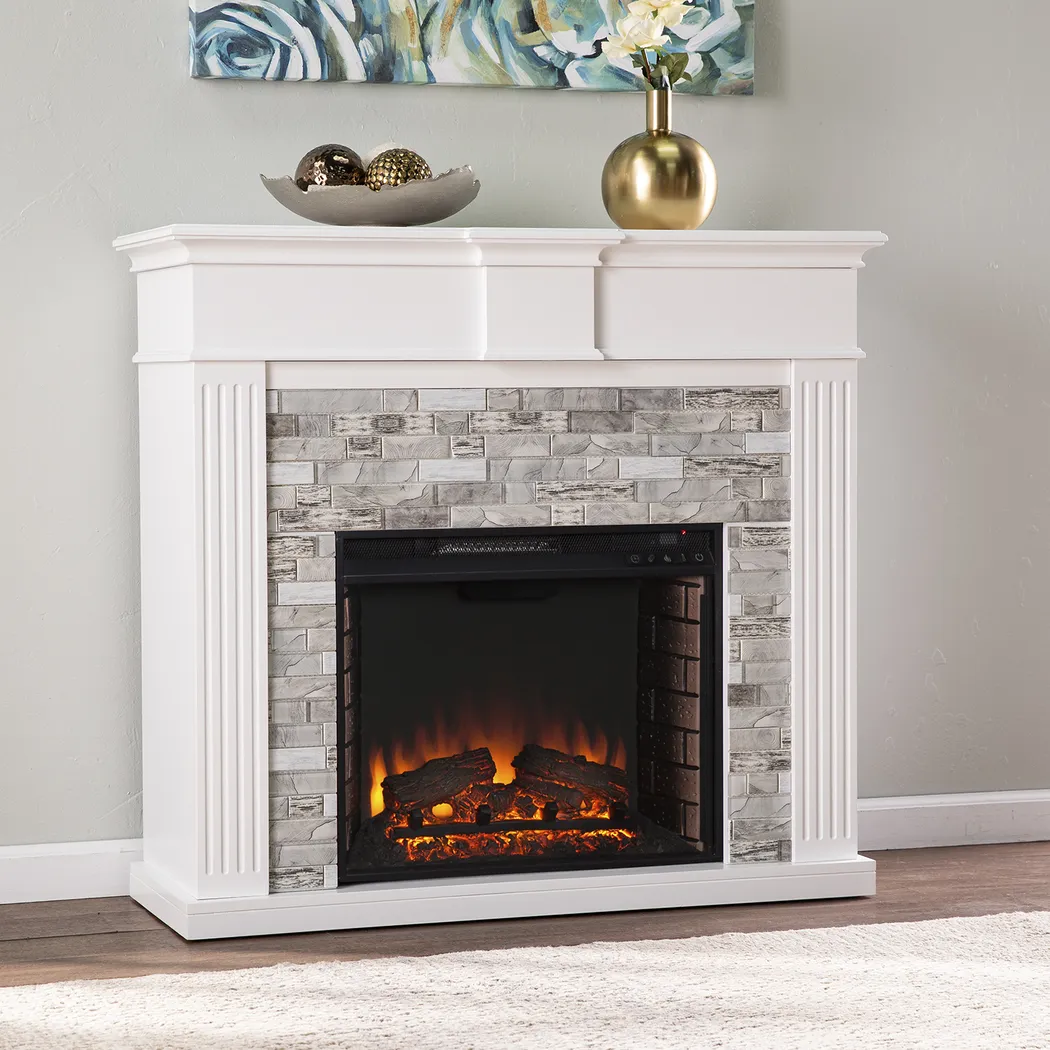 Brandycrest II White 42 in. Console With Electric Log Fireplace - Image 8