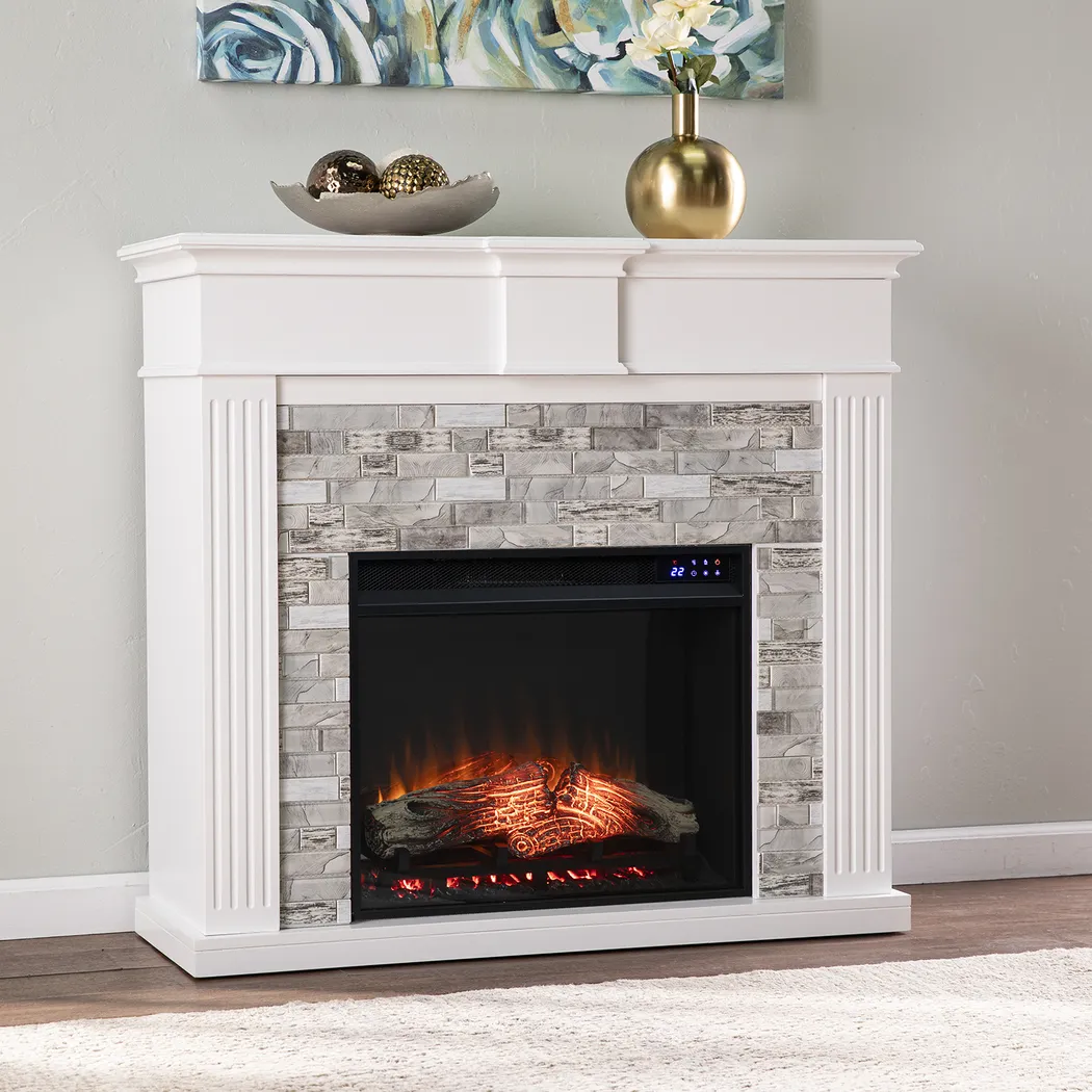 Brandycrest IV White 42 in. Console With Touch Panel Electric Fireplace - Image 7