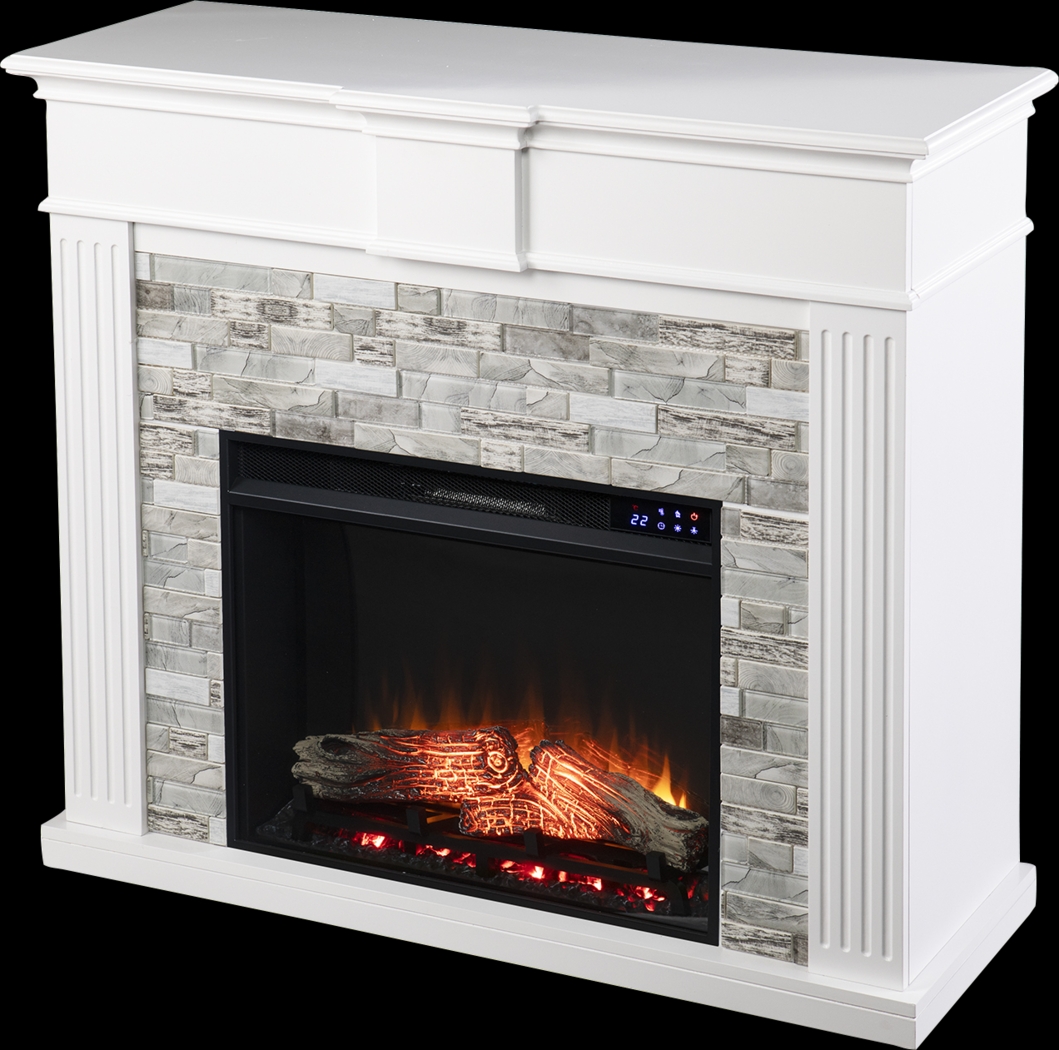 Brandycrest IV White 42 in. Console With Touch Panel Electric Fireplace - Thumbnail - Image 1