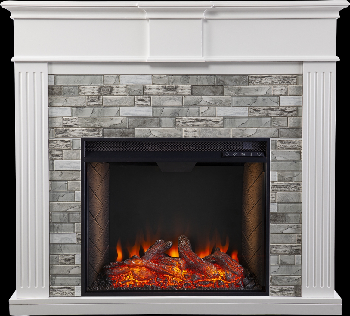 Brandycrest III White 42 in. Console With Smart Electric Fireplace - Thumbnail - Image 2