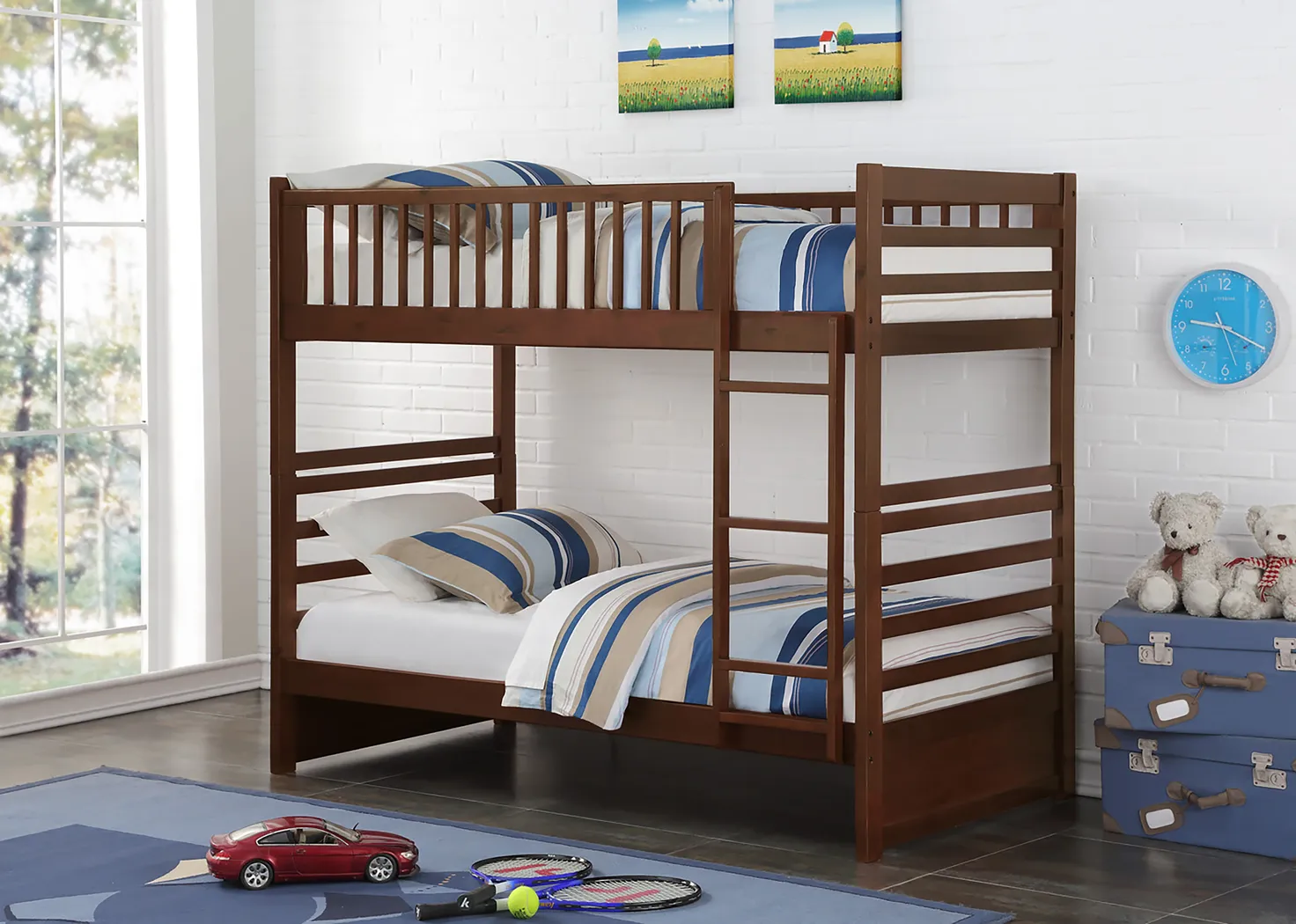 Branson Heights Brown Twin/Twin Bunk Bed - Thumbnail - Image 1