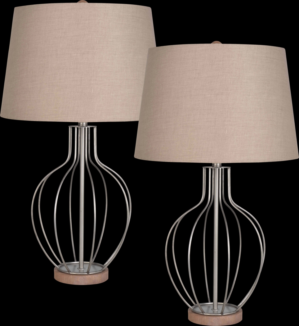 Branson Ridge Gray Lamp, Set of 2 - Thumbnail - Image 1
