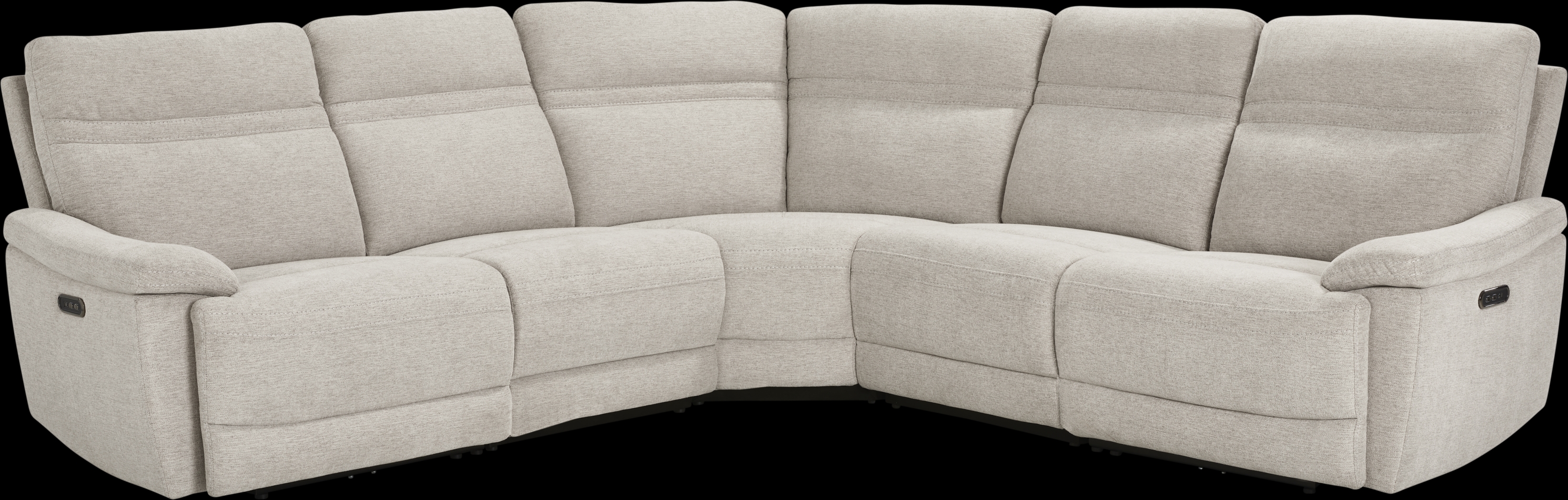 Brantley Light Gray 5 Pc Dual Power Reclining Sectional - Thumbnail - Image 3