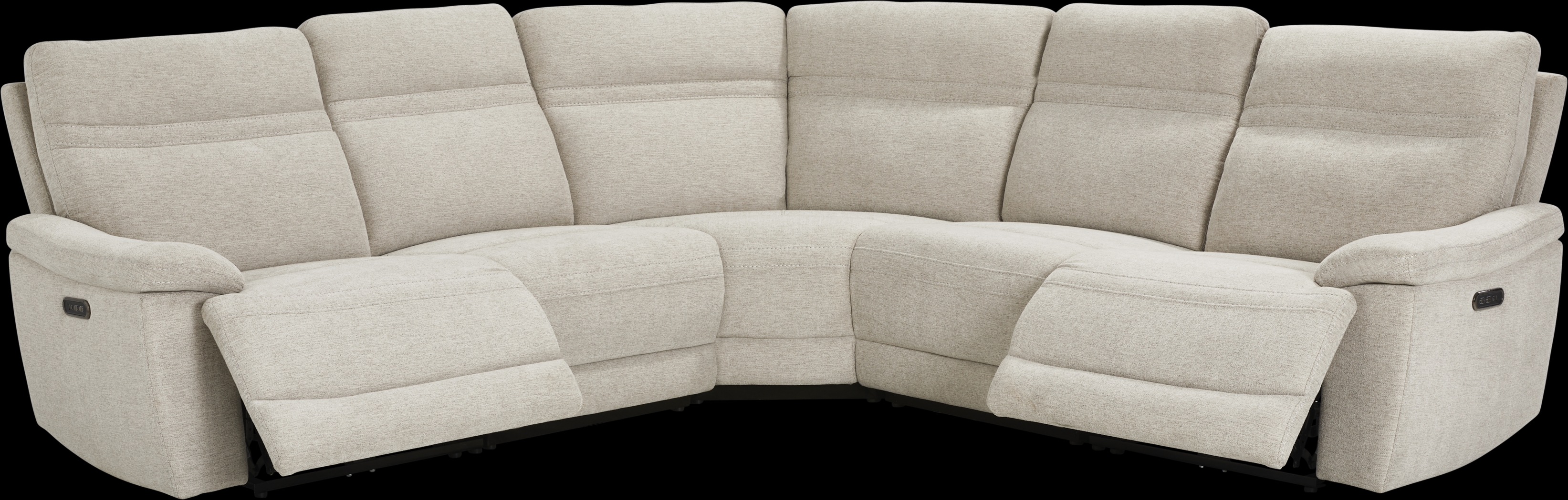 Brantley Light Gray 5 Pc Dual Power Reclining Sectional - Thumbnail - Image 1