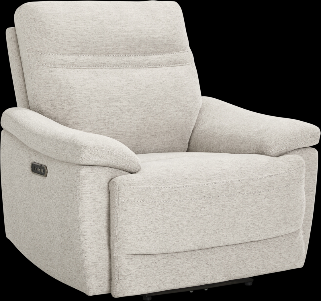 Brantley Light Gray Dual Power Recliner - Thumbnail - Image 3